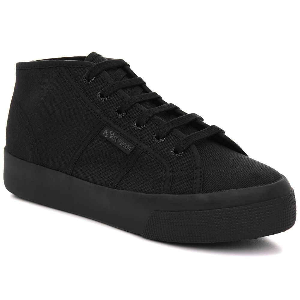 Superga 2578 Cotu Black High Top Sneakers - Women's Sneakers USA | US1198966